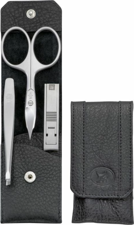 Set udhëtimi Zwilling Twinox, 3 pjesë, kuti lëkure e zezë