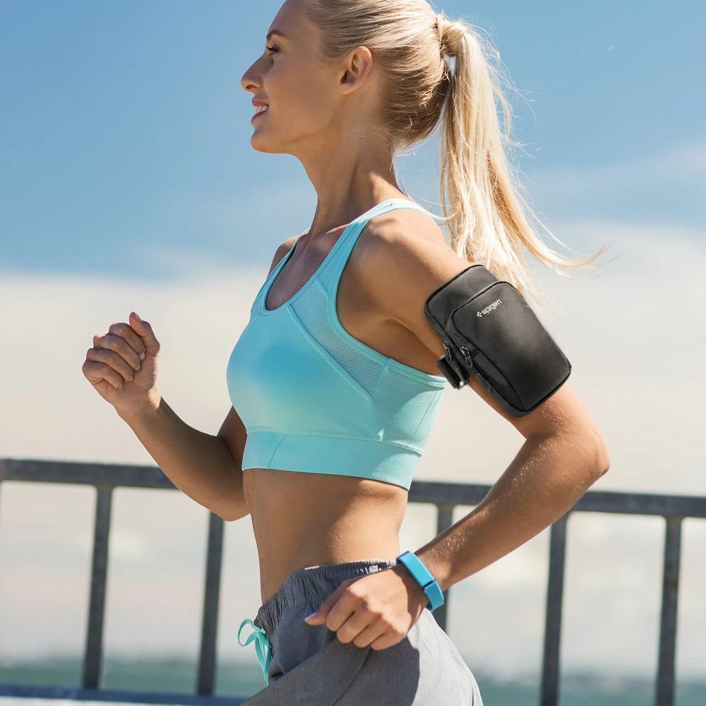 Mbështjellës krahu Spigen Dynamic Shield A702 për celular, i zi