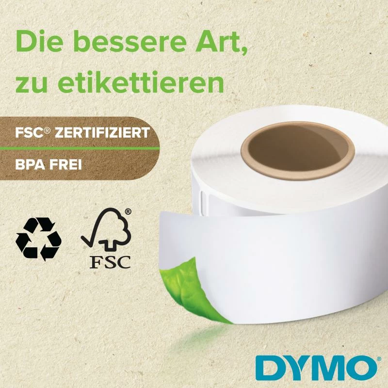 Etiketa Dymo LW Durable 2112286, 25 x 25 mm, 2 x 850 copë, e bardhë