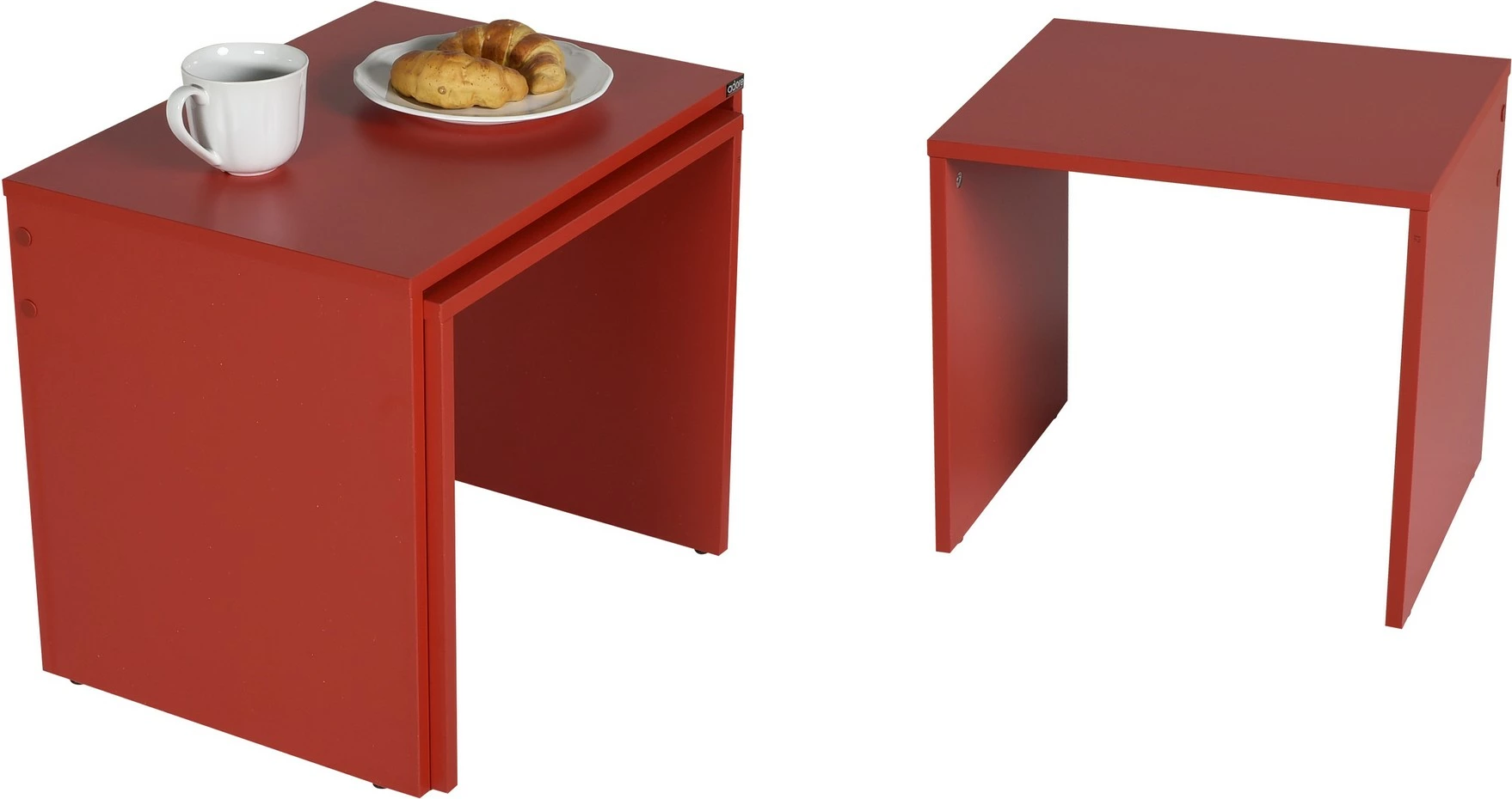 Set tavolinash të ndërlidhura Hanah Home, Shp-103-Kk-1, ngjyrë e kuqe