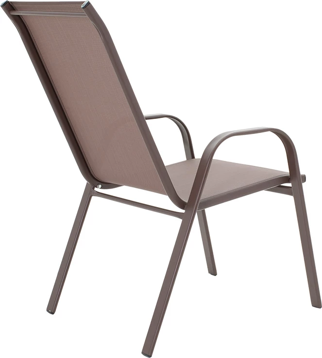 Tavolinë me karrige Watson-Calan set prej 3 copash metal-textilene kafe D60x70cm