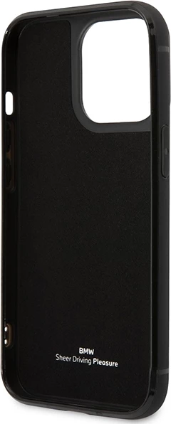 Mbështjellës BMW BMHCP14X22RSEPK për iPhone 14 Pro Max 6.7", lëkurë, xhep kartelash, i zi