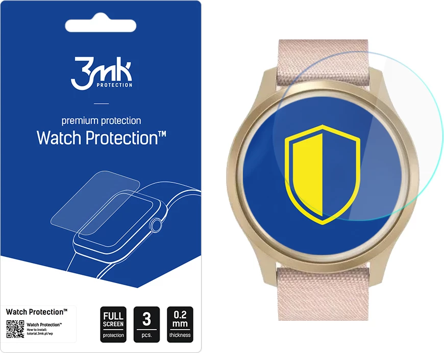 Mbrojtës ekrani për orë Garmin Vivomove Style, 3mk Protection Watch ARC+, set 3 copë
