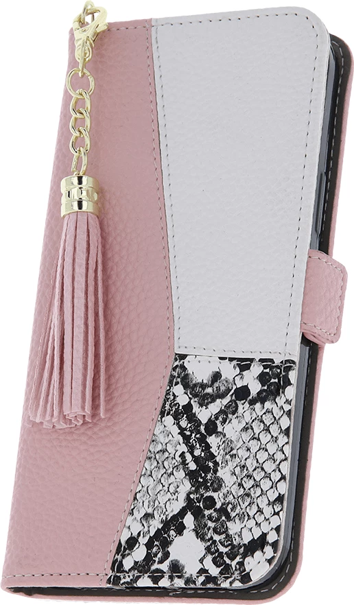 Mbështjellës flip ONASI Beauty për Samsung Galaxy A13 LTE A135, PU lëkurë, me zinxhir e xhepa kartash, rozë/zi