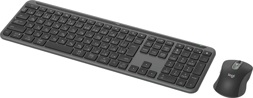 Set tastierë + maus Logitech Signature Slim Combo MK950, wireless 2.4GHz/Bluetooth, full-size me numpad, 4000 dpi, US INT'L, Graphite