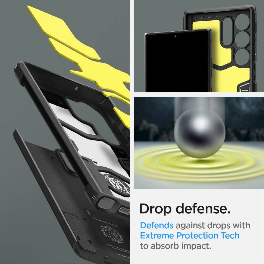 Mbështjellës Spigen Tough Armor për Samsung Galaxy S23 Ultra, i zi