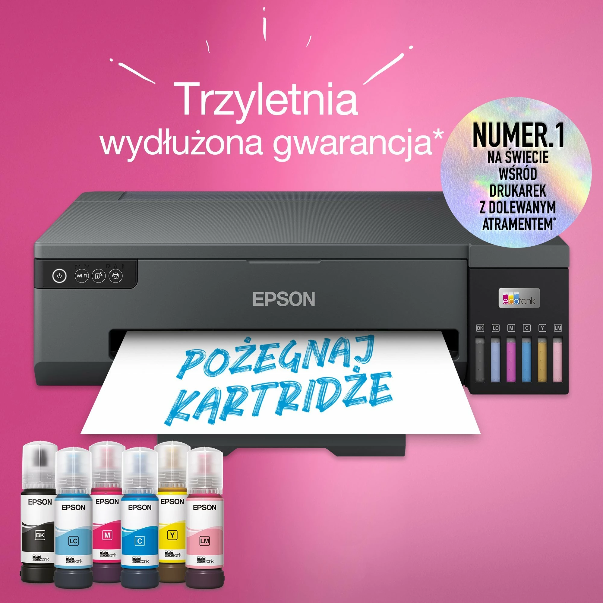 Printer inkjet Epson EcoTank L18050 (C11CK38402), A3+, CISS 6-ngjyra, Wi‑Fi/Ethernet, i zi