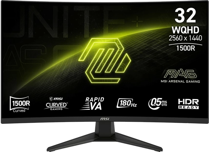 Monitor MSI MAG 321CQF E18 31.5 inch WQHD 2560x1440 180Hz kurbë 1500R 0.5ms i zi