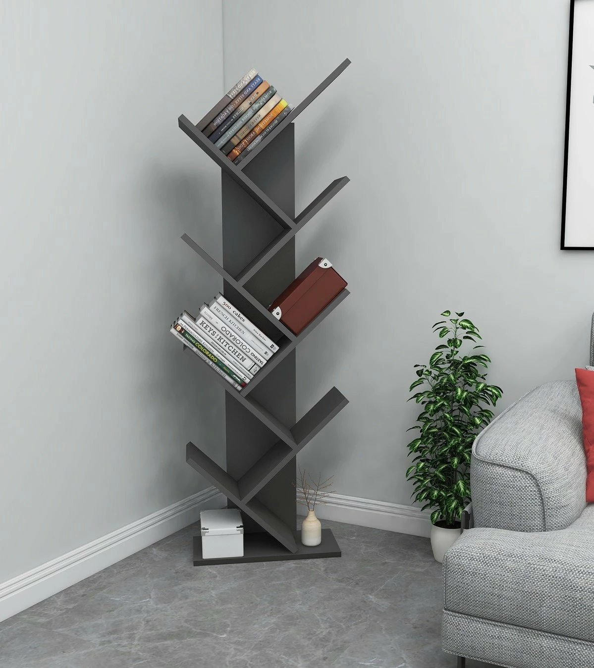 Raft librash Hanah Home, Hitit, antracit