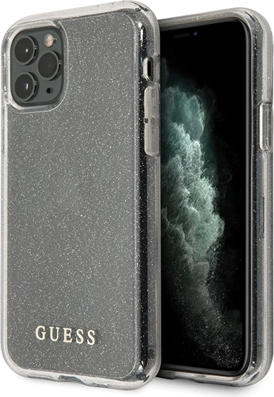 Mbështjellës Guess GUHCN65PCGLSI për iPhone 11 Pro Max, Glitter, Argjend