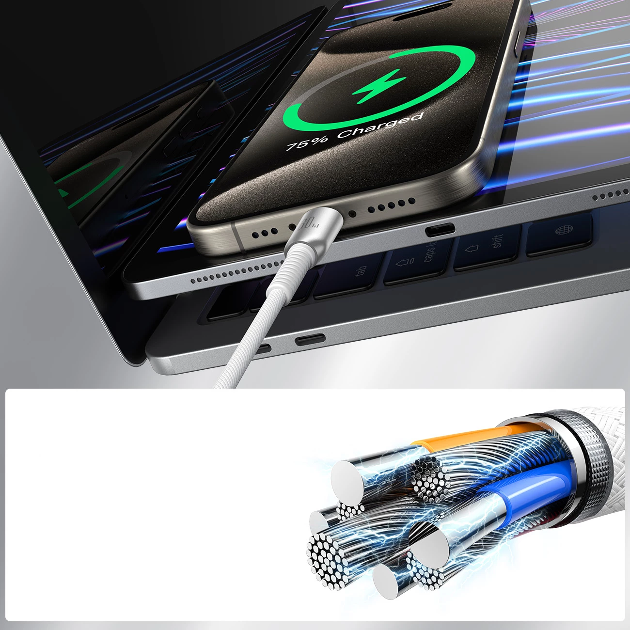 Kabllo USB-C në USB-C Joyroom S-A51 Cutting-Edge Series, 1.2m, 60W, Gri