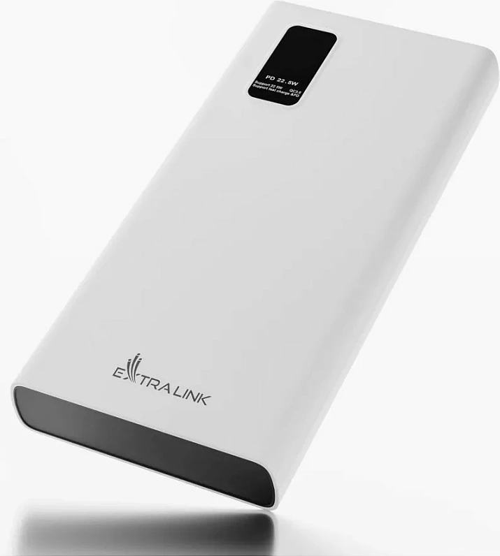 Powerbank Extralink EPB-067W, 10000mAh, USB-C PD 22.5W, i bardhë