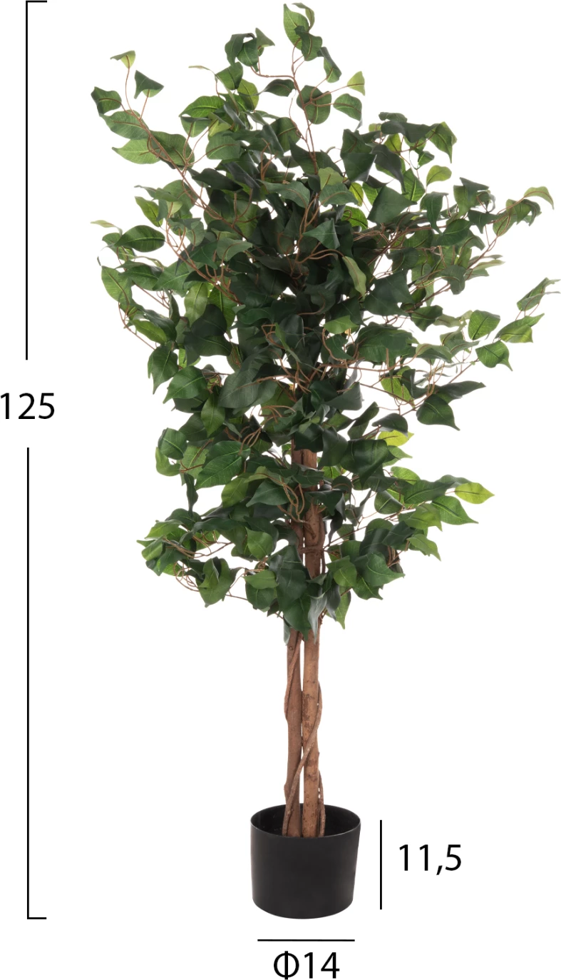 Bimë sintetike dekorative, FH7993, pemë Banyan në vazo, 125H cm