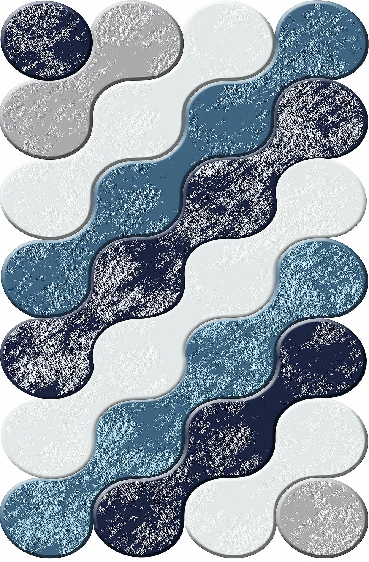 Qilim (50x80) Conceptum Hypnose, Wookece298, ngjyrë kaltër e çelët/turkuaz/lila/kaltër e errët