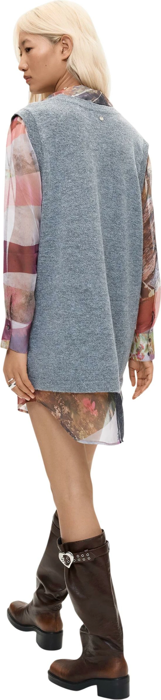 Fustan për femra Desigual VEST_NANTES 26WWVW27, i hirtë [Madhësia: XS]