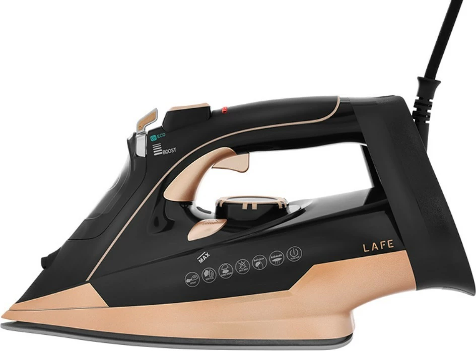 Hekur me avull, Lafe, VaporMax LAFZEL47583, 3000 W, shollë qeramike, depo uji 320 ml, kabllo 1.8 m, bezhë/zi