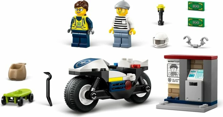 Set lodrash LEGO City për fëmijë, Police Motorcycle Chase