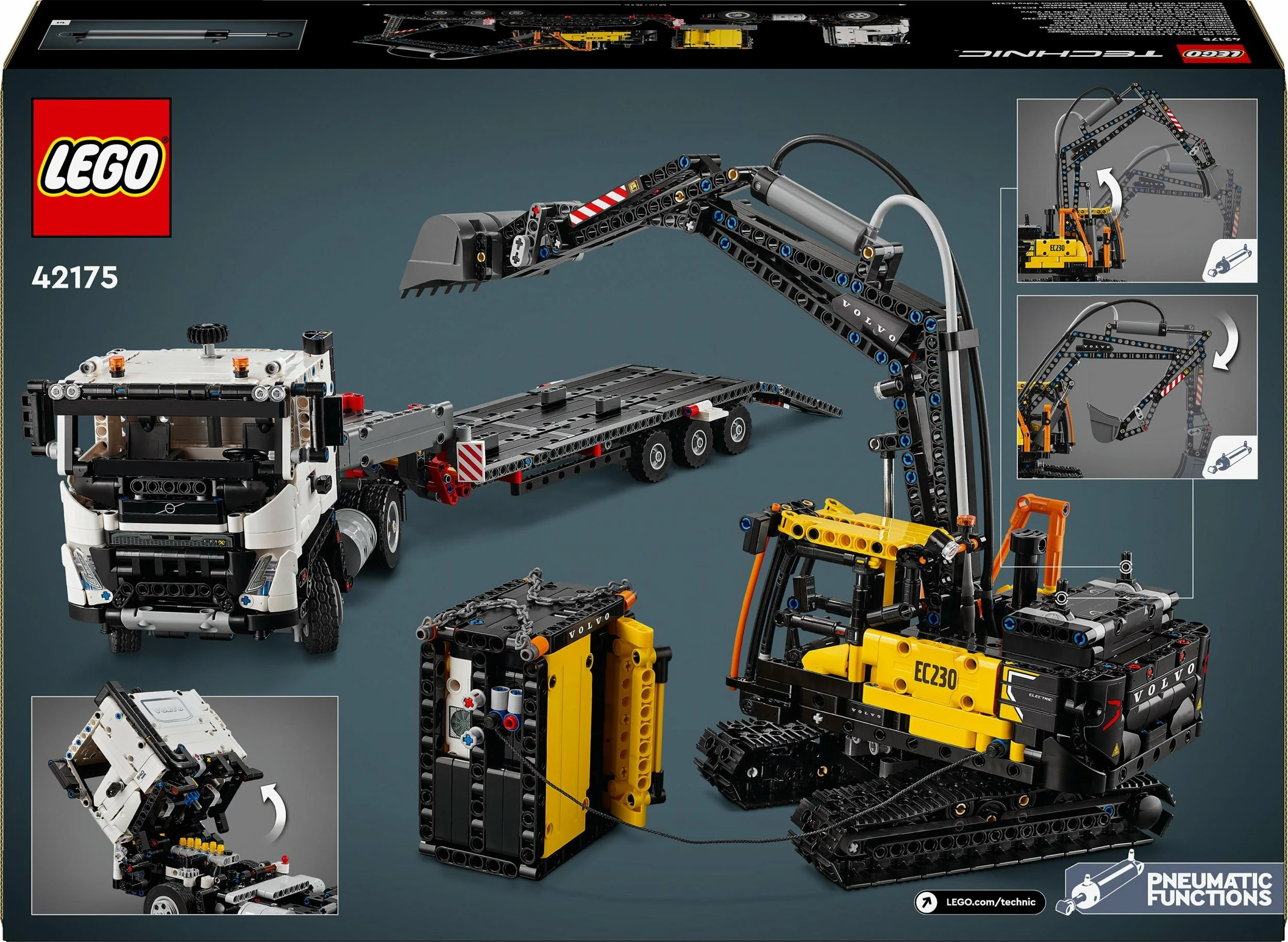 Set ndërtimi LEGO Technic Volvo FMX Truck dhe EC230 Excavator elektrik 42175, 2274 copë, 10+