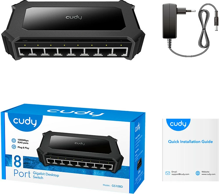 Switch Cudy GS108D, Gigabit Ethernet, 8 porte