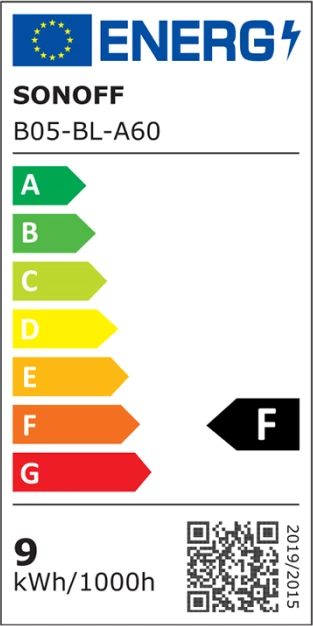 Llambë smart LED SONOFF B05-BL-A60, E27, 9W, RGB, Wi‑Fi/Bluetooth, 806 lm, 2700K-6500K, e bardhë
