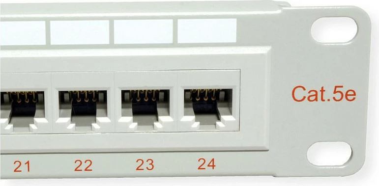 Patch panel ROLINE Cat.5e 19", 24 porta, 1U, UTP, gri e çelët