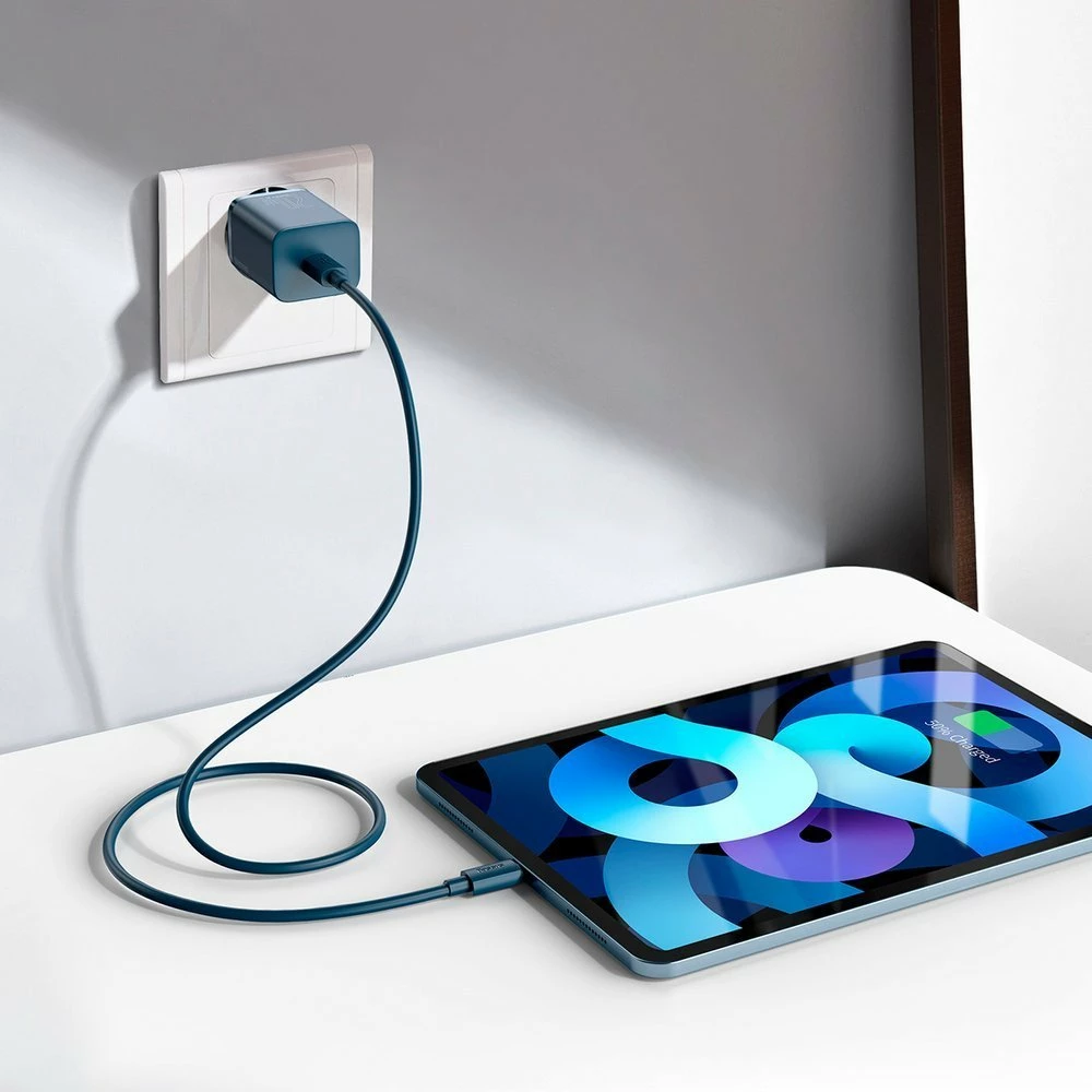 Karikues muri Baseus Super Si 1C me kabllo USB-C në Lightning 1m, 20W, Blu