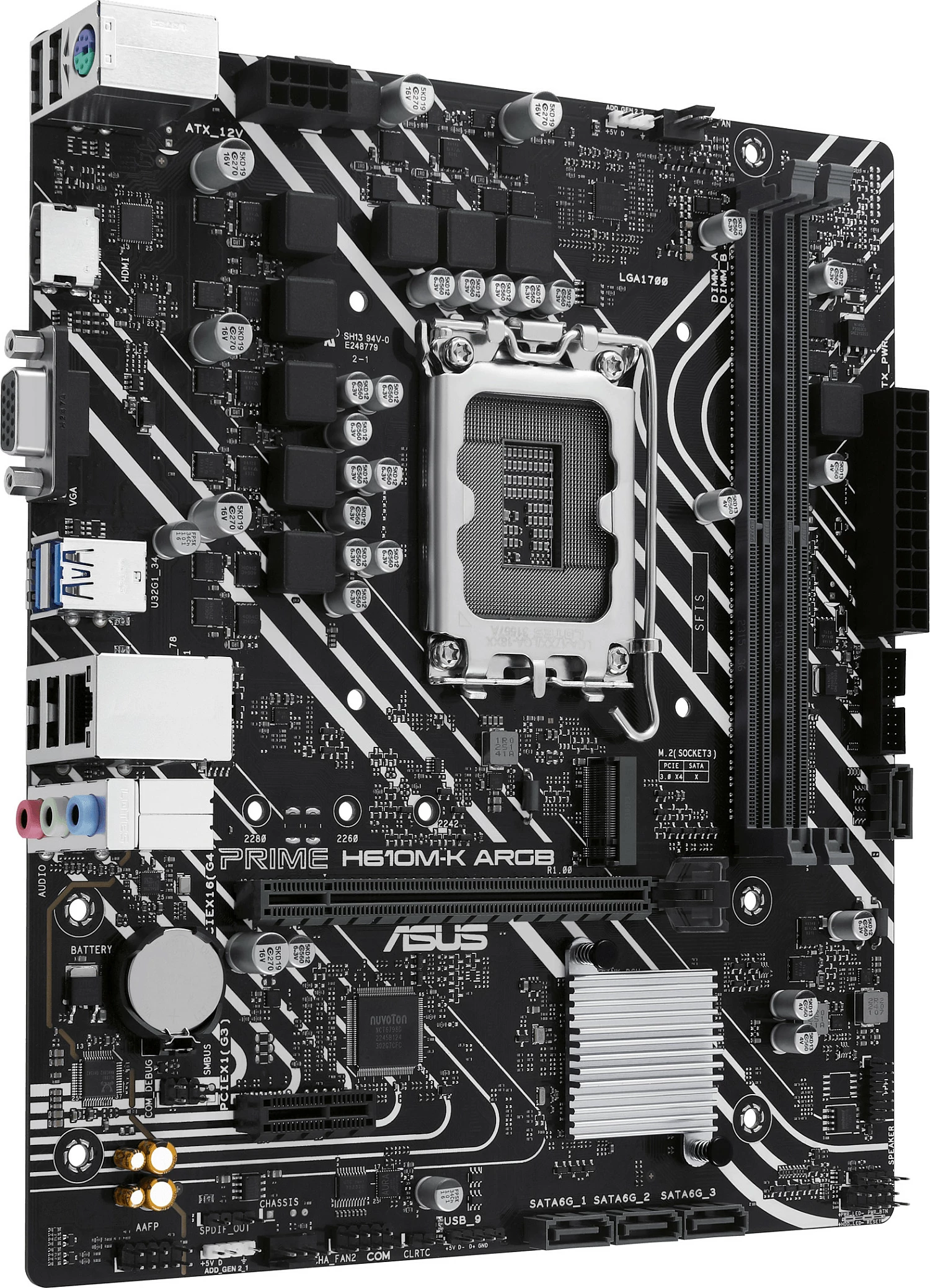 Pllakë amë ASUS PRIME H610M-K ARGB, Intel, DDR5, micro ATX