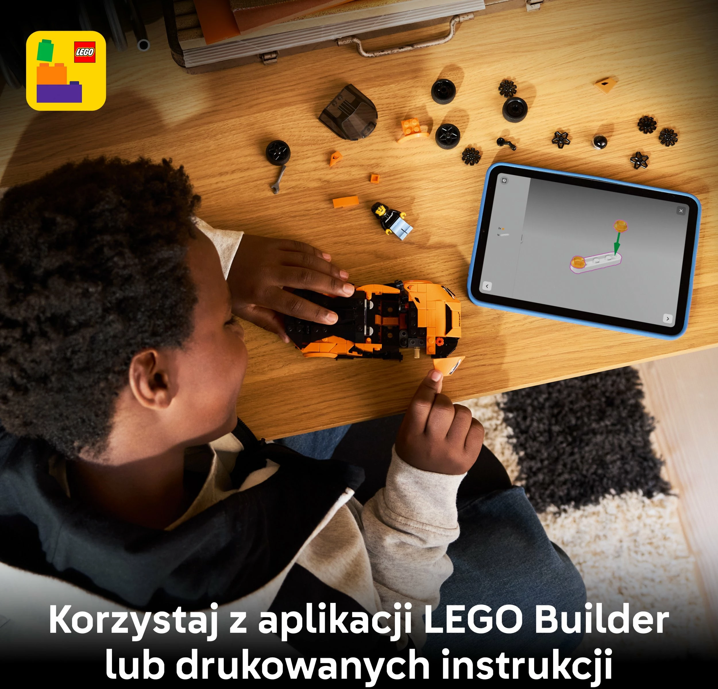 Set ndërtimi LEGO Speed Champions McLaren W1 77257, 287 elemente, 9+ vjet, portokalli/zi