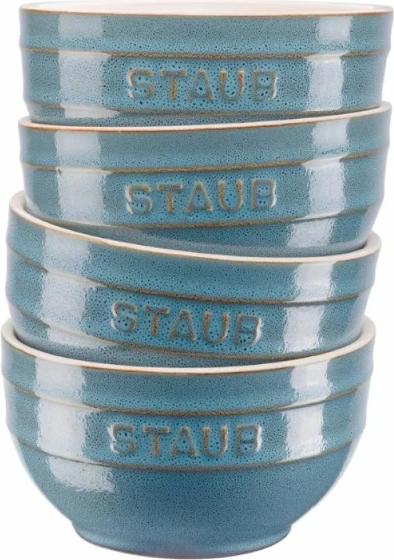 Set pjatash të rrumbullakta STAUB Ceramique 0.7 l, të kaltërta, 4 copë