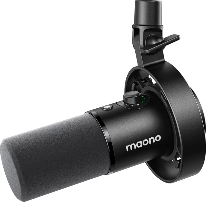 Mikrofon dinamik, Maono PD300X, USB-C & XLR, 192kHz/24bit, kardioid, monitorim 0‑vonese, i zi
