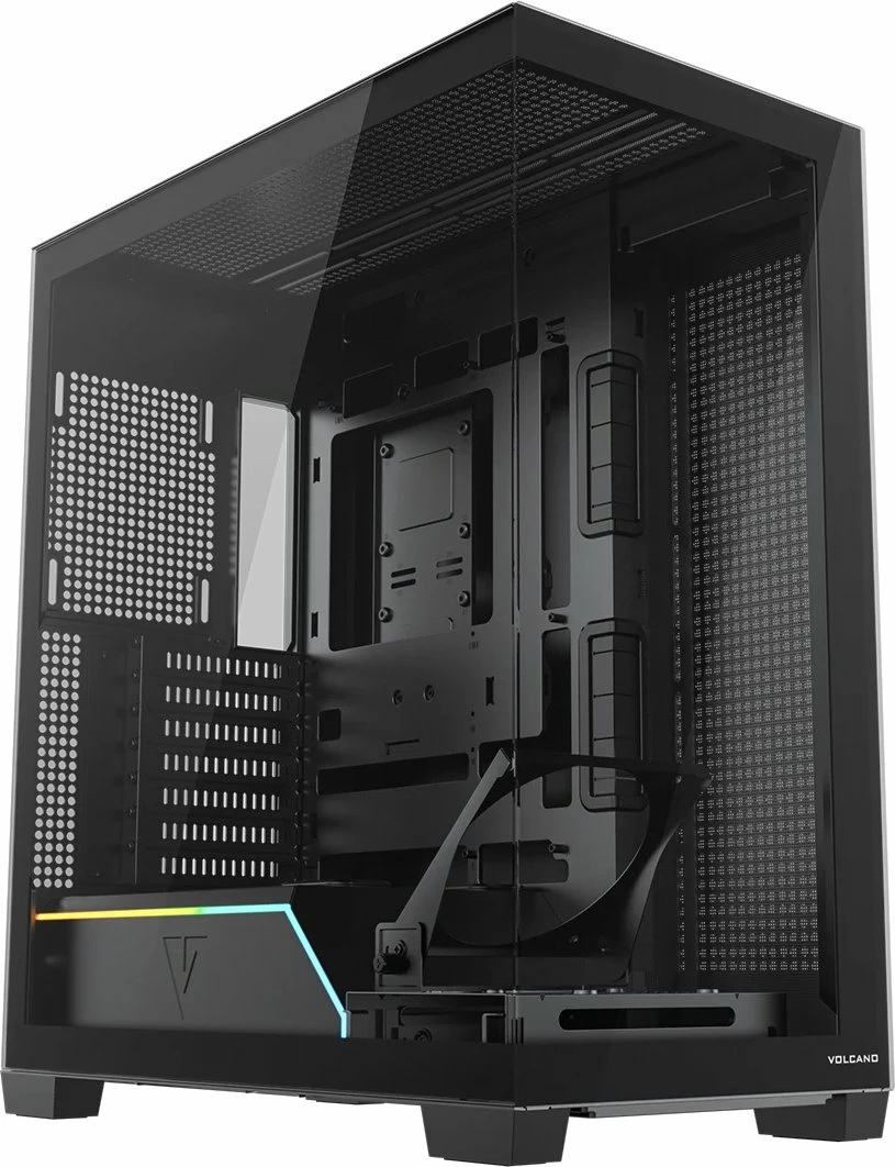 Kasë Modecom Volcano Stellar Plus AT-STELLAR-PLUS-NF-0000-10, ATX Midi Tower, ARGB, USB-C, pa furnizim, e zezë