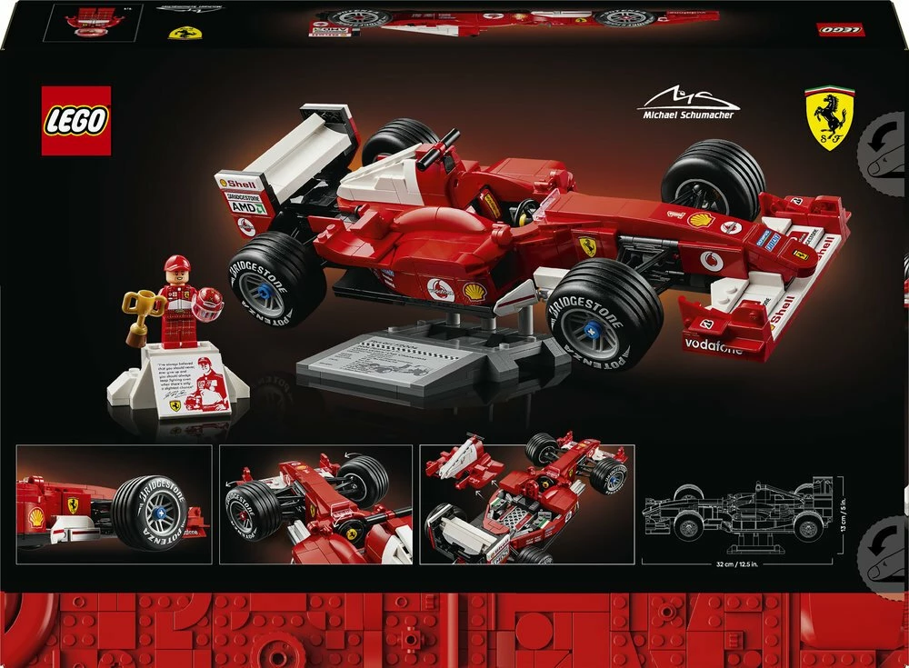 Set ndërtimi LEGO Icons Ferrari F2004 & Michael Schumacher 11375, 735 copë, 18+, kuqe