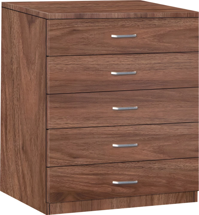 Komodë me pesë sirtarë, ngjyrë arre, 80x40x100cm