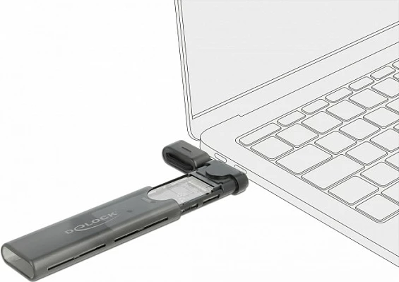 Kasë eksternale SSD DeLOCK USB-C për M.2 NVMe/SATA, 10 Gbit/s, tool-free, e zezë