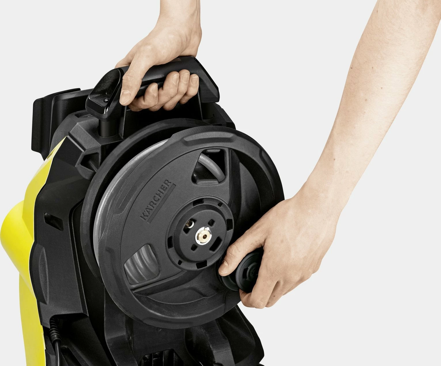 Aparat larës me presion Karcher K 5 Premium Smart Control Flex Home 1.324-735.0 145 bar 2.1 kW zorrë 10 m set Home T 5 + 1 L detergjent, verdhë/zi
