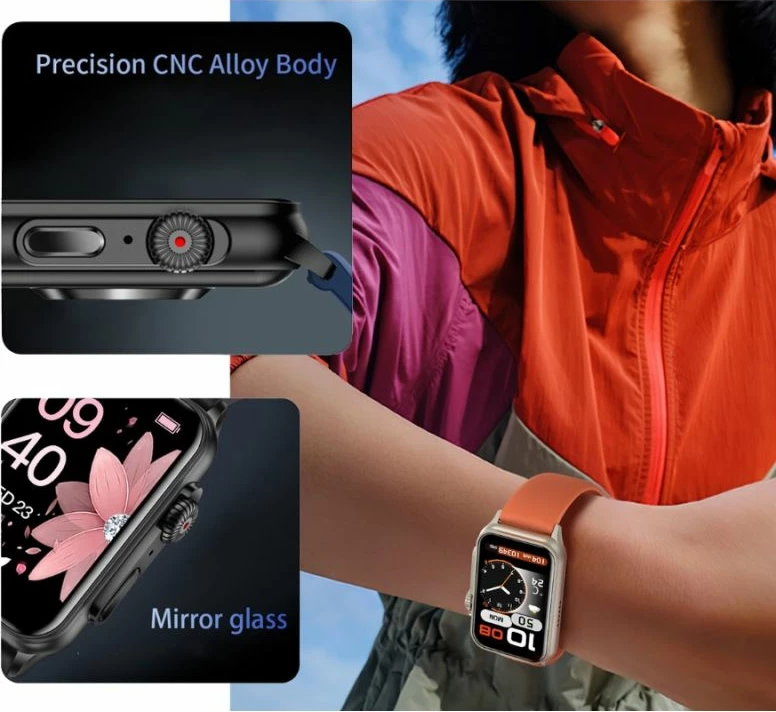 Smartwatch për femra Rubicon, zi/kaltër e errët