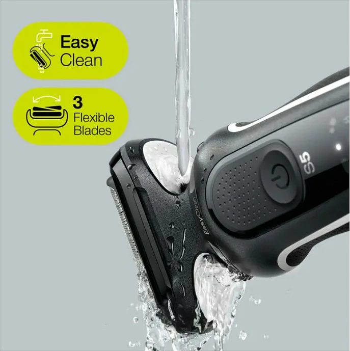 Makinë rroje Braun Series 5 51-W1600S, elektrike, EasyClean, gri e errët/zezë