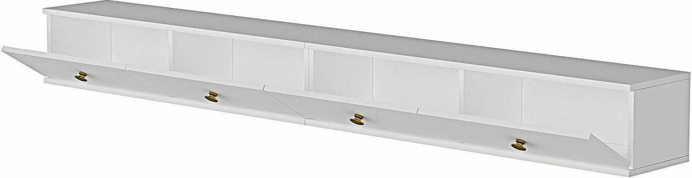 Komodë TV Zuzu Double, e bardhë, Skye Decor