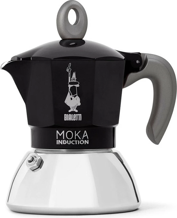 Moka pot Bialetti MOKA 2TZ Induction, 0.4L, e zezë/argjendtë