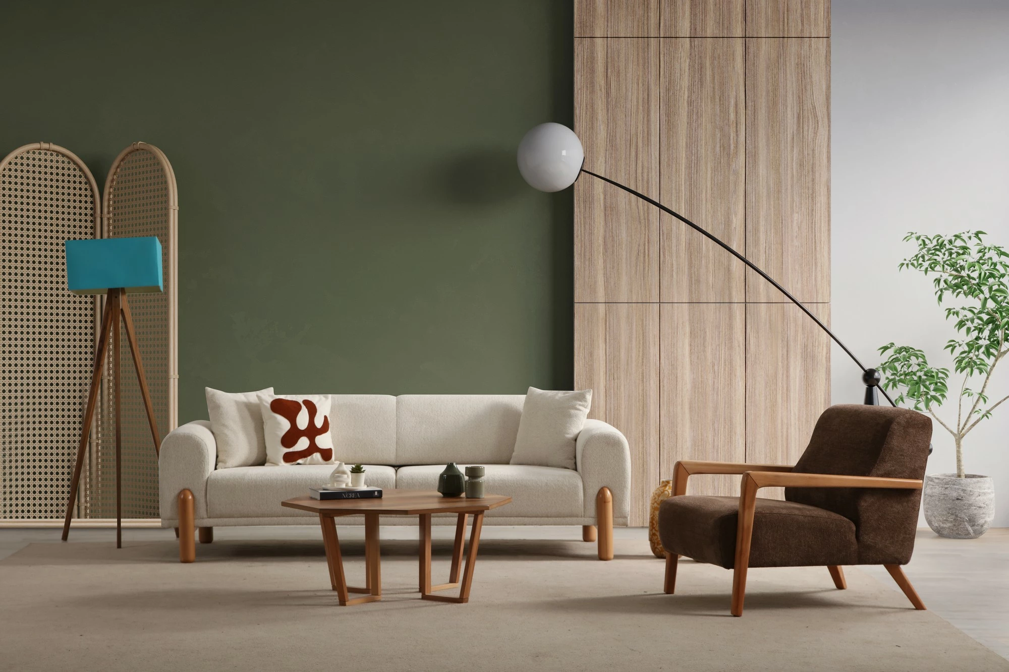 Karrige wing Lyke, kafe, Atelier del Sofa