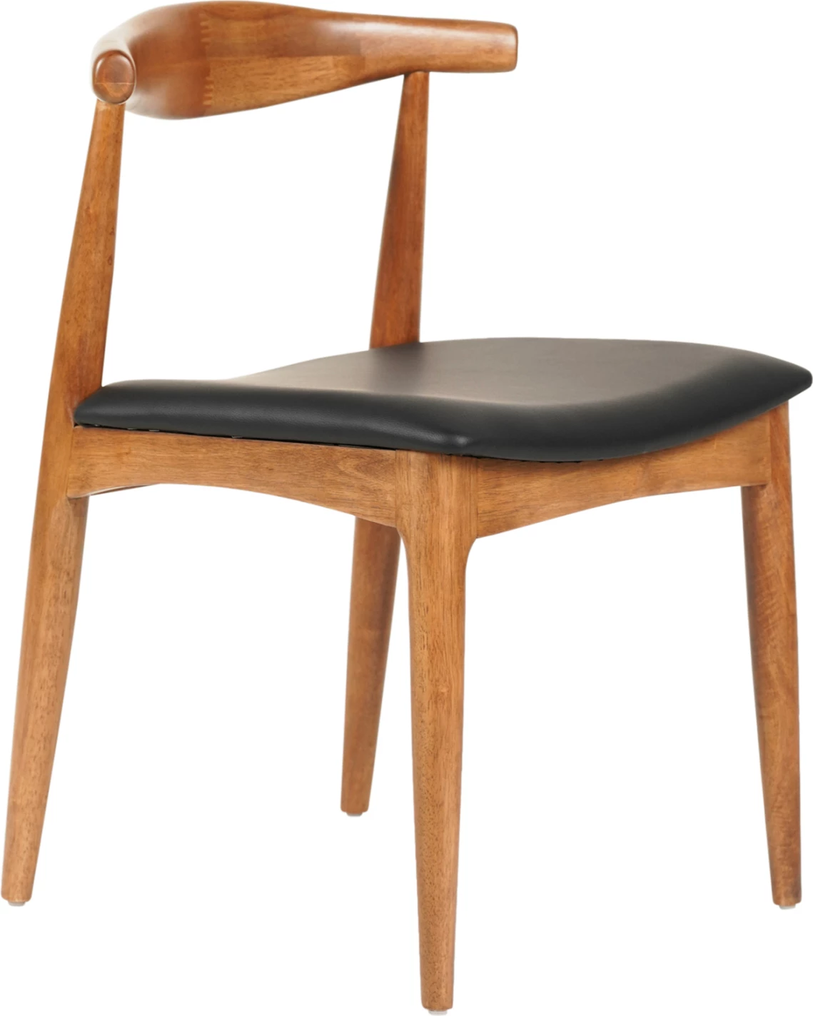 Karrige për ngrënie ALOR FH9947.03 dru gome ngjyrë arre e lehtë, PU i zi, 55x51x75H cm