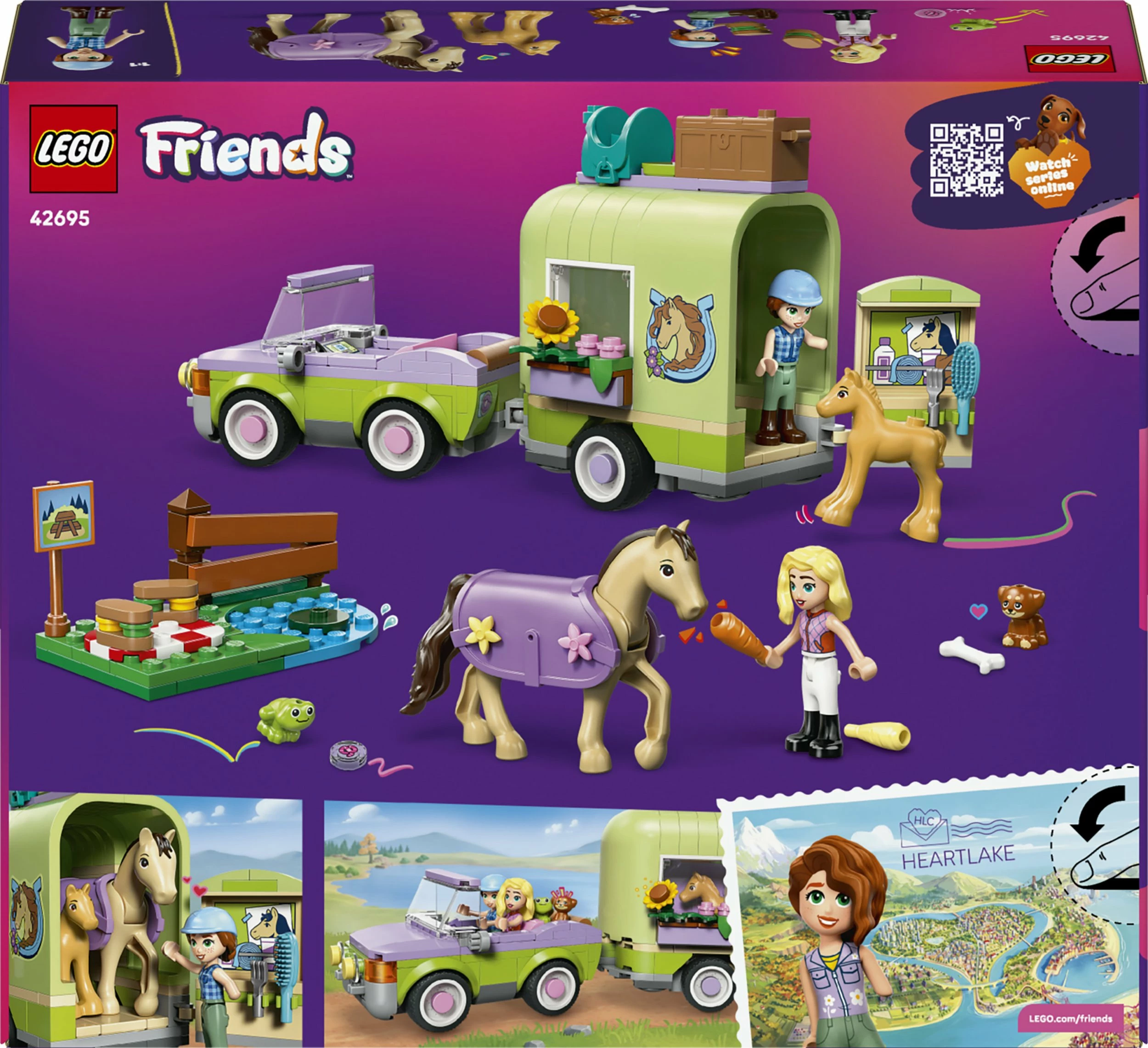 Set LEGO Friends 42695 Horse Trailer with Horse and Foal, 279 copë, 7+