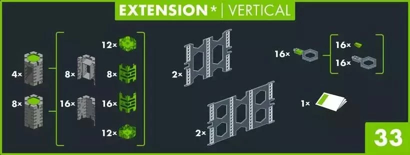 Set zgjerues Ravensburger GraviTrax PRO Vertical Expansion Set 268160, 33 copë