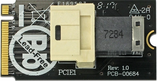 Adapter DeLOCK 63918 M.2 në Mini-SAS (SFF-8643), NVMe, 32 Gbit/s, i zi