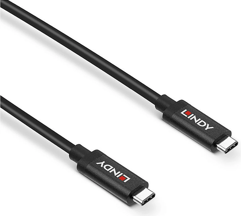 Kabl aktiv USB-C në USB-C LINDY, 5m, USB 3.2 Gen 2, 10Gbps, PD 60W, i zi
