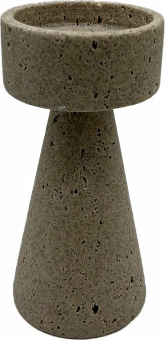 Mbajtës qirinjsh LITO, polirezine, ngjyrë gur bezhë, 9.5x9.5x19.8cm