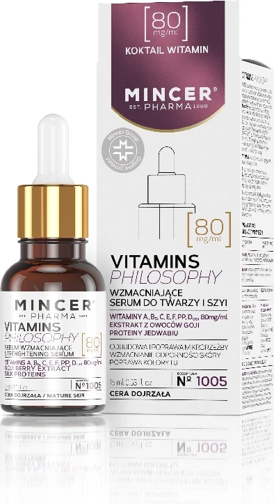 Serum për fytyrë dhe qafë Mincer Pharma Vitamins Philosophy No.1005, 15ml