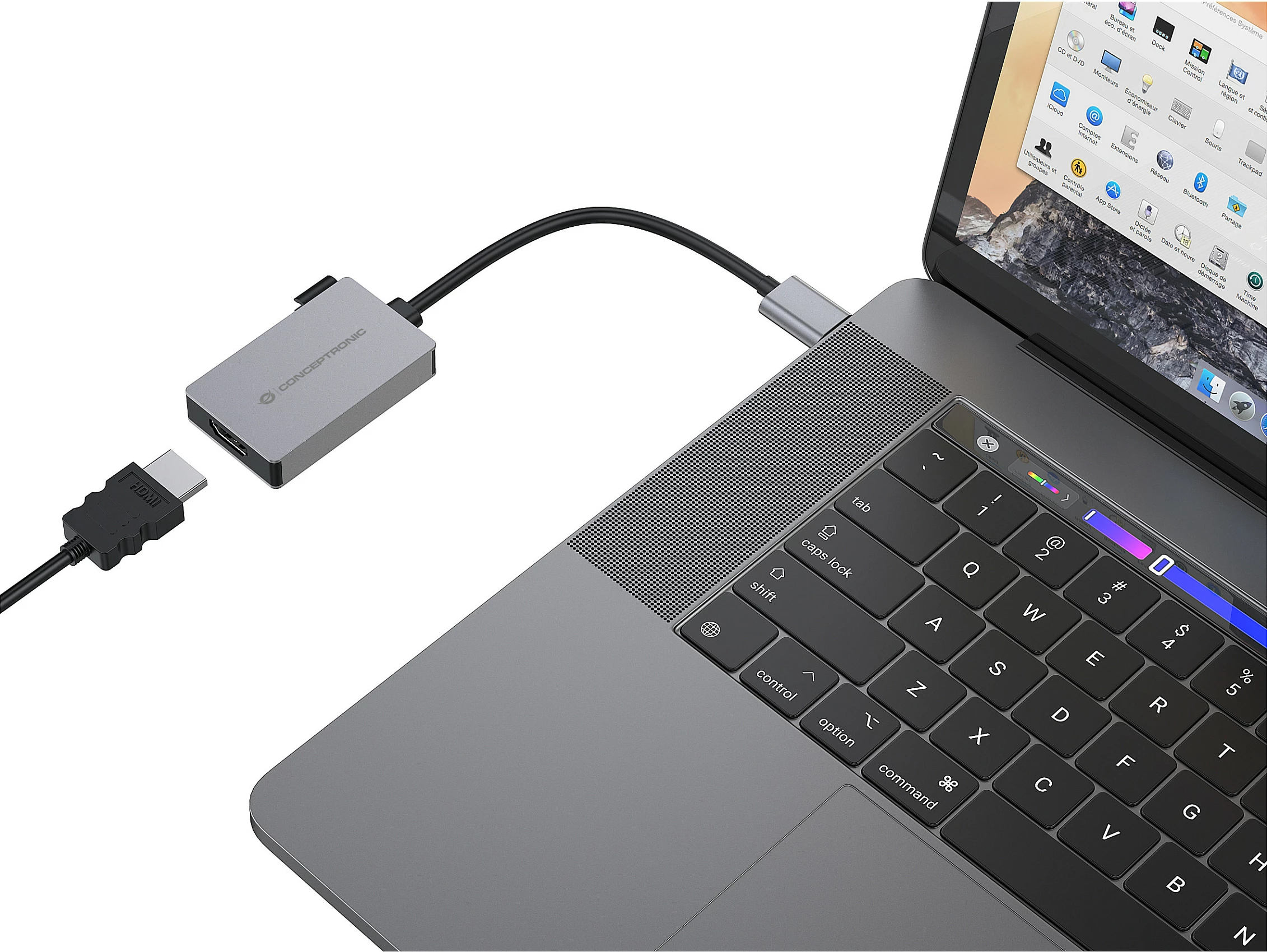Adapter USB-A në HDMI Conceptronic ABBY22G, 1080p 60Hz, HDMI 1.4, gri