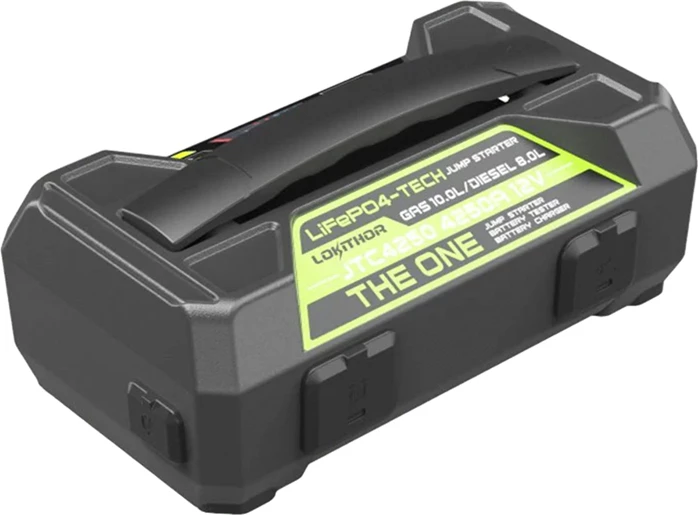 Starter baterie Lokithor JTC4250 4250A 89.6Wh 7000mAh 6V/12V LiFePO4 me Bluetooth, set, e zezë