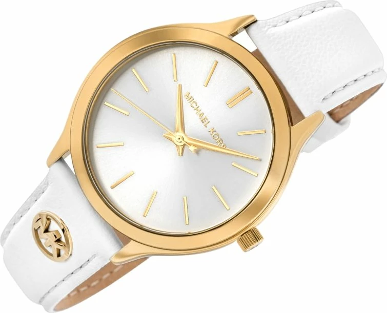Orë dore femrash Michael Kors Slim Runway MK7544, e bardhë